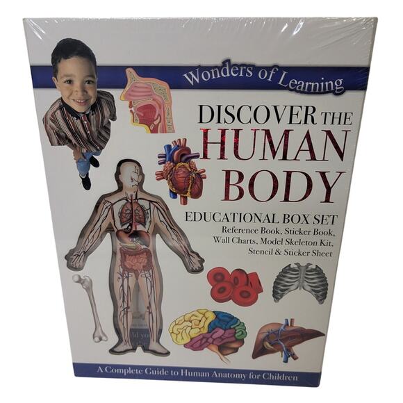DISCOVER THE HUMAN BODY Educational Box Set Book NPP for Kids Age 6 and Up New - Picture 1 of 4